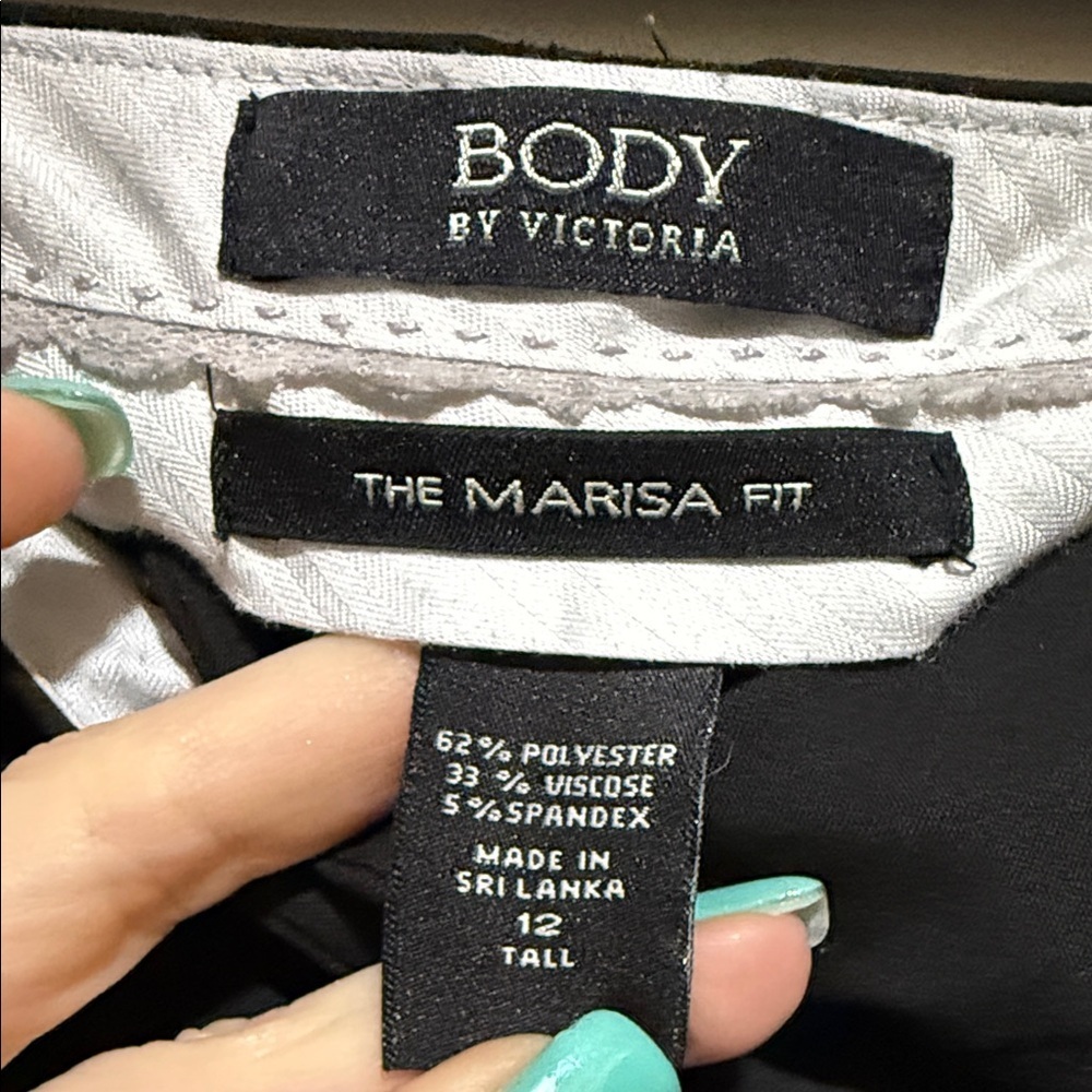 Victoria's Secret Black Wide-Leg Trousers 12 tall 32” Marisa fit dress pants - Picture 5 of 8